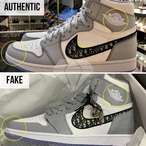 air jordan 1 dior real vs fake|Dior jordan 1 high spotting.